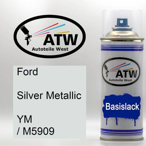 Ford, Silver Metallic, YM / M5909: 400ml Sprühdose, von ATW Autoteile West.